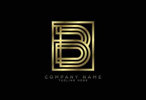 letra de linha de cor dourada de luxo b, símbolo gráfico do alfabeto para identidade de negócios corporativos vetor