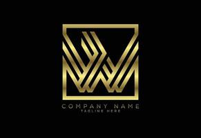 letra de linha de cor dourada de luxo w, símbolo gráfico do alfabeto para identidade de negócios corporativos vetor