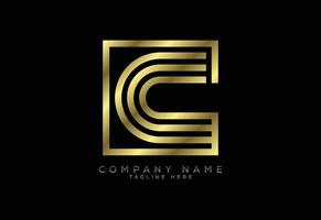 letra de linha de cor dourada de luxo c, símbolo gráfico do alfabeto para identidade de negócios corporativos vetor