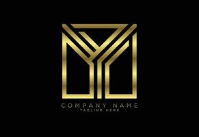 letra de linha de cor dourada de luxo y, símbolo gráfico do alfabeto para identidade de negócios corporativos vetor