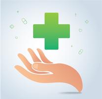 mão segurando o vetor de símbolo médico ícone, conceito de saúde