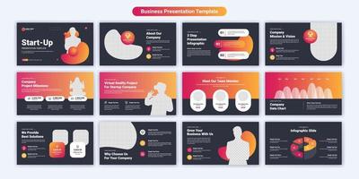 design de modelo de slides de apresentação de negócios criativos. use para fundo de apresentação moderno, design de brochura, controle deslizante da web, página de destino, relatório anual, perfil da empresa vetor