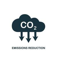 ícone de co2. redução das emissões de gás carbônico. nuvem negra de gás co2. diminuir o ícone de poluição. Emissões de dióxido de Carbono. ilustração vetorial. vetor