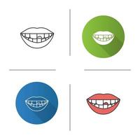 ícone de dente quebrado. dente lascado. design plano, estilos lineares e de cores. ilustrações vetoriais isoladas vetor