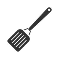 ícone de glifo de espátula de cozinha. símbolo de silhueta. espaço negativo. ilustração vetorial isolada vetor