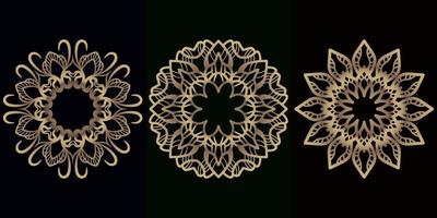ornamento de mandala ou coleção de conjunto de design de fundo de flores. vetor