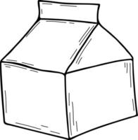 saco de papel de embalagem. ilustração vetorial. linear, desenhado à mão, doodle vetor