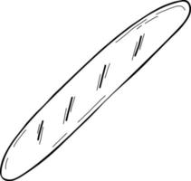 panificação e produtos de panificação. baguete. ilustração vetorial. linear, desenhado à mão, doodle vetor