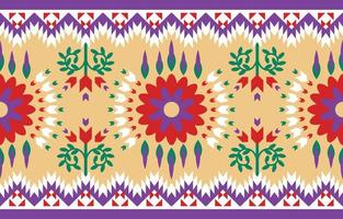 arte de padrão floral étnico. sem costura padrão em bordados tribais, folclóricos e estilo mexicano. print.design de ornamento de arte geométrica asteca para tapete, papel de parede, roupas, embrulho, tecido, capa, têxtil vetor