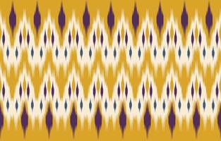 fundo amarelo ikat étnico. sem costura padrão geométrico em tribal, bordado folclórico e estilo mexicano. impressão de ornamento de arte geométrica asteca. design para tapete, papel de parede, roupas, embrulho, tecido vetor