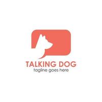 modelo de design de logotipo de cachorro falante vetor