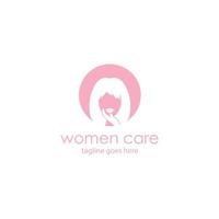 modelo de design de logotipo de cuidados com as mulheres vetor
