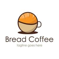 modelo de design de logotipo de café de pão vetor