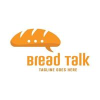 modelo de design de logotipo de conversa de pão vetor