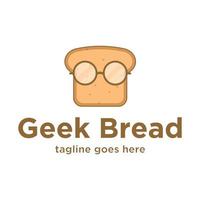 modelo de design de logotipo de pão geek vetor