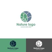 logotipo da planta tropical. emblema da flor do círculo no estilo linear n circle. emblema abstrato vetorial para design de produto natural, florista, cosméticos, conceito de ecologia, bem-estar, spa, centro de ioga. vetor