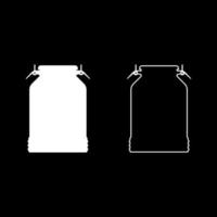 conjunto de ícones de recipiente de lata de leite ilustração de cor branca estilo simples imagem simples vetor