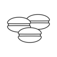 ícone linear de macarons. ilustração de linha fina. símbolo de contorno. desenho de contorno isolado de vetor