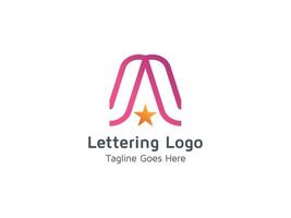 rotulando um conceito de modelo de design de logotipo creative vector pro