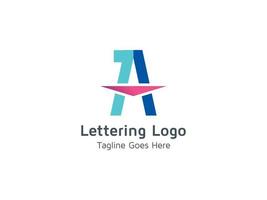 rotulando um conceito de modelo de design de logotipo creative vector pro