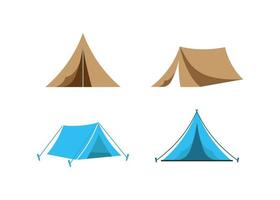 vetor de modelo de design de conjunto de ícones de tenda