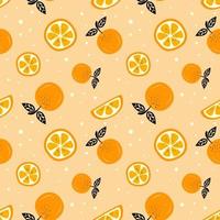 fruta laranja sem costura de fundo vetor