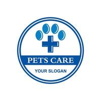 logotipo de cuidados com animais de estimação, logotipo veterinário vetor