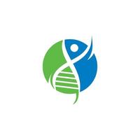 logotipo saudável de dna, logotipo de cuidados de dna vetor