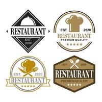 um conjunto de vetor de restaurante, um conjunto de logotipo de comida
