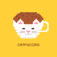 Cappuccino de café de pixel art vetor