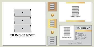 modelo premium de logotipo de gabinete de enchimento com vetor de cartão de visita elegante eps 10