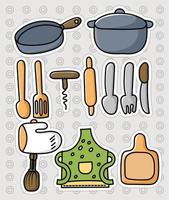 todos os tipos de utensílios de cozinha vetor