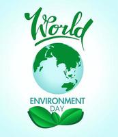 dia Mundial do Meio Ambiente. banner sobre o tema da ecologia e cuidar da natureza. planeta Terra. vetor