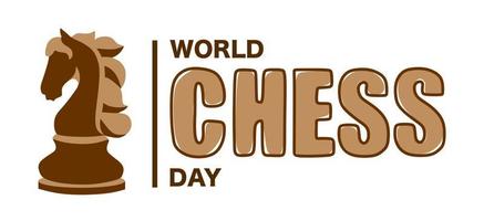 dia mundial do xadrez. banner para o feriado no estilo xadrez. vetor