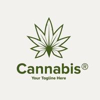 vetor de design de folha de cannabis de logotipo