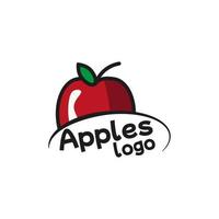 modelo de frutas de ilustração vetorial de logotipo de maçãs vetor