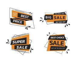 banner de venda definido melhor preço, grande, super, melhor escolha de venda vetor