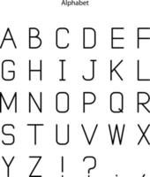 linha do alfabeto, sinal do alfabeto em fundo branco, estilo de contorno do alfabeto para conceito móvel e web design. vetor