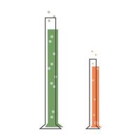 conjunto com equipamento de laboratório médico - copos. ilustração plana soletrada vetor