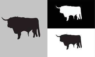 design de ilustração vetorial de silhueta de búfalo vetor