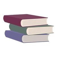 uma pilha de livros desenhados no estilo de ilustração plana três livros a cor bordô, verde, roxo elementos de design ilustração vetorial vetor