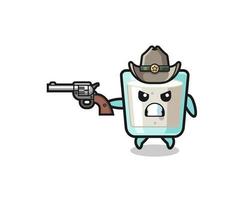 o cowboy do leite atirando com uma arma vetor