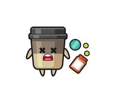 ilustração do personagem de xícara de café de overdose vetor