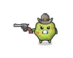 o cowboy vomitando atirando com uma arma vetor