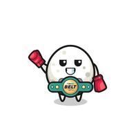 personagem de mascote onigiri boxer vetor