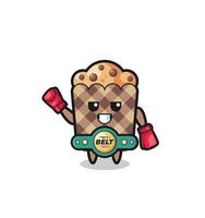 personagem de mascote de muffin boxer vetor
