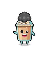 personagem de milkshake como o menino afro vetor