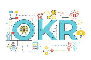 OKR (objetivos e principais resultados) palavra letras ilustração vetor