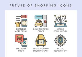 Futuro dos ícones de compras vetor