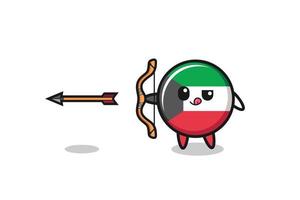 ilustração do personagem de bandeira do kuwait fazendo tiro com arco vetor